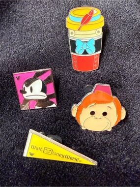 Disney Trading Pins - Yellow, Pink, Blue, Red, Orange
